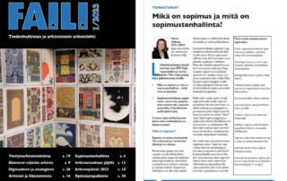 Lukuvinkki: Faili-lehden artikkeli – Mikä on sopimus ja mitä on sopimustenhallinta? Marita Willman Contractia Oy (Faili 1/2023).