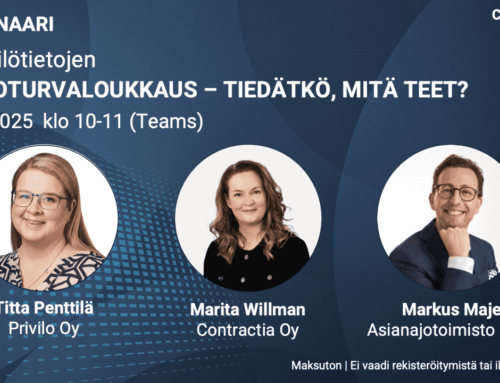 Webinaari Henkilötietojen tietoturvaloukkaus – Tiedätkö, mitä teet?